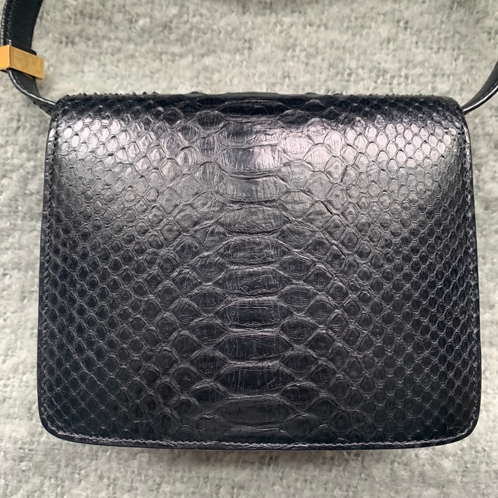 Celine Small Classic Box Bag - Black Python - Picture 3 of 10